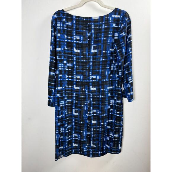 Armani Exchange Blue Abstract Shift Dress Classic Classy Work Office Luxury 6 - Picture 3 of 5